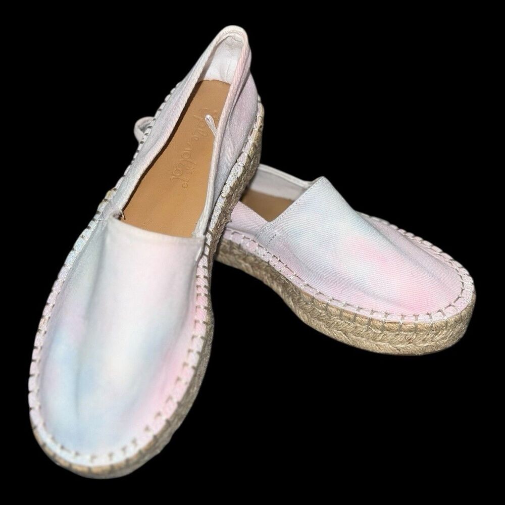 Splendid "Laney" Espadrille Pastel Tie -Dye Slip On  Platform Shoes  Size 9 NWOT